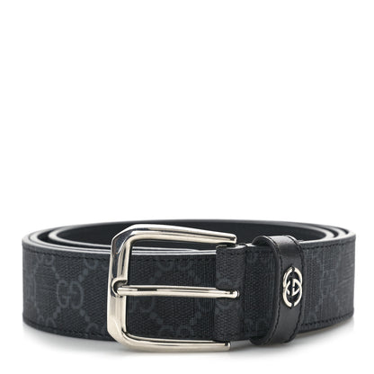 Gucci GG Supreme Monogram Plutone Calfskin 35mm Belt 110 44 Black 1 of 5