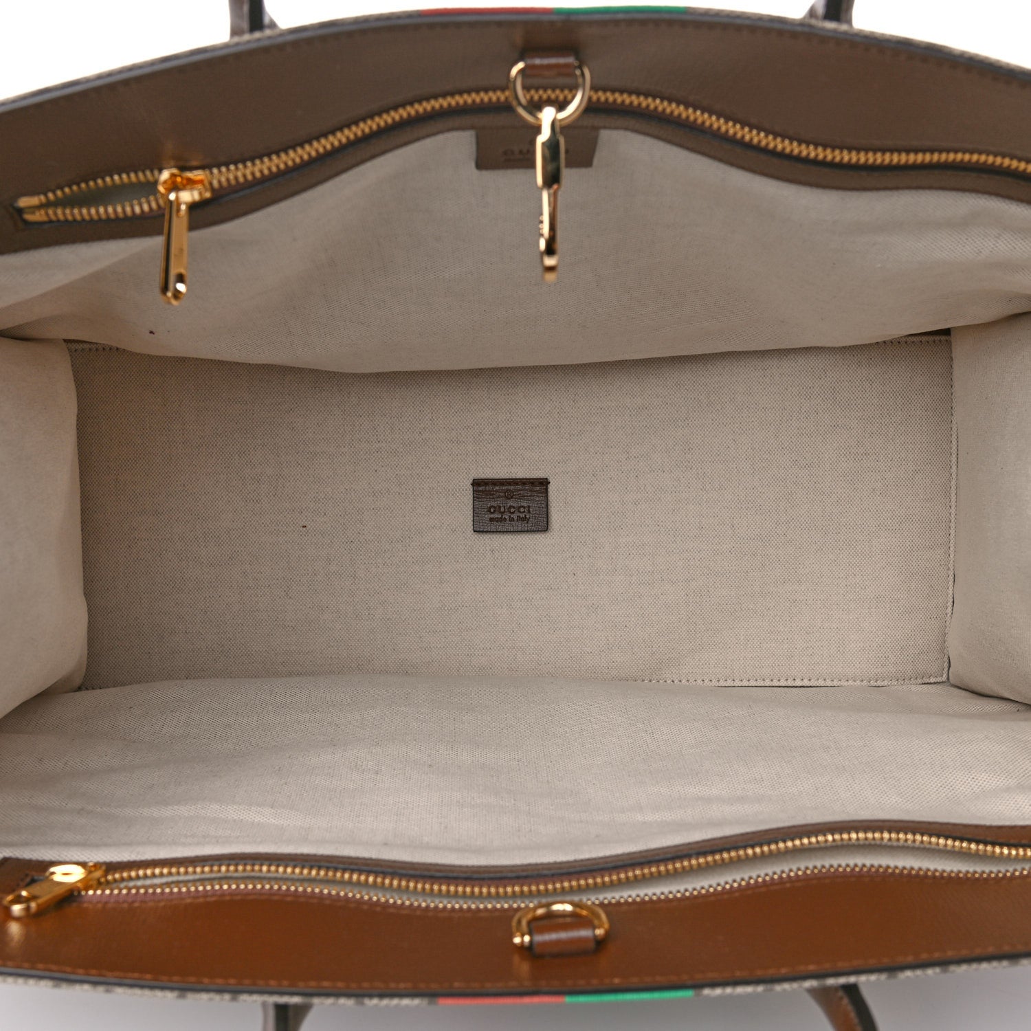 Gucci GG Supreme Monogram Fake/Not Large Retro Interlocking G Tote Bag Beige Brown Sugar 4 of 10