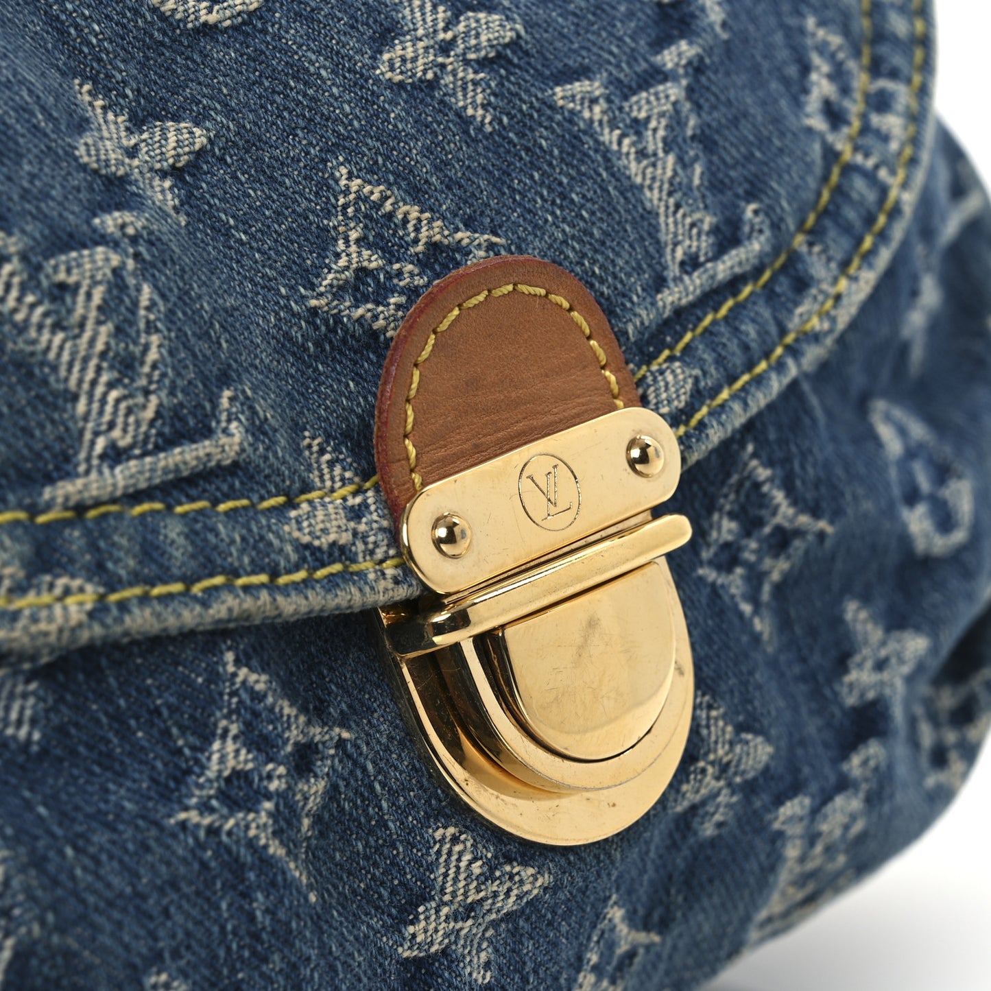 Monogram Denim Mini Pleaty Blue