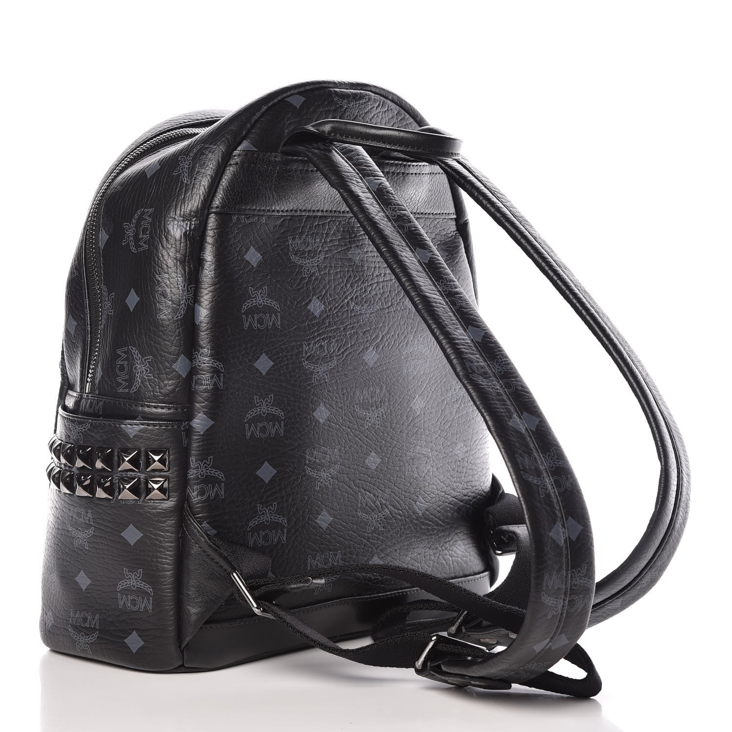 MCM Visetos Small Side Stud Stark Backpack Black 3 of 10