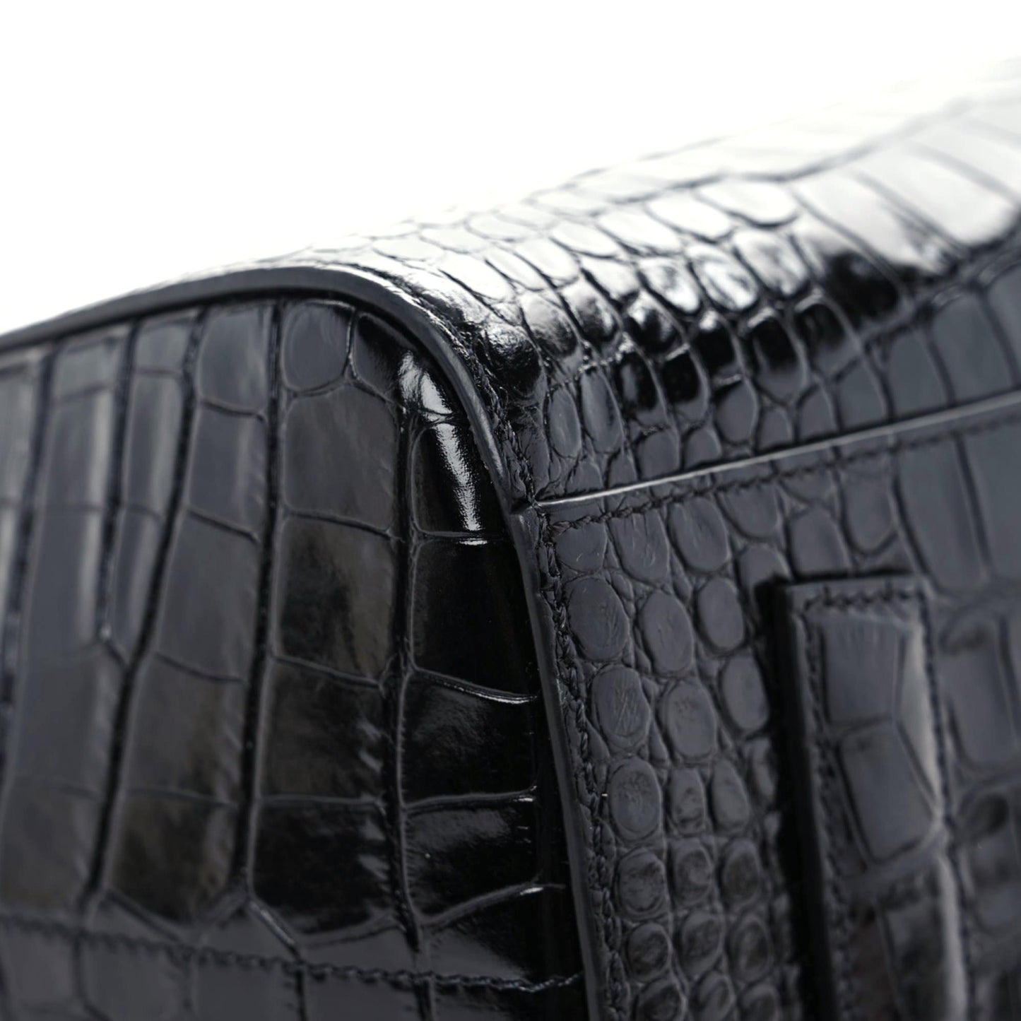 Calfskin Crocodile Embossed Small Antigona Black