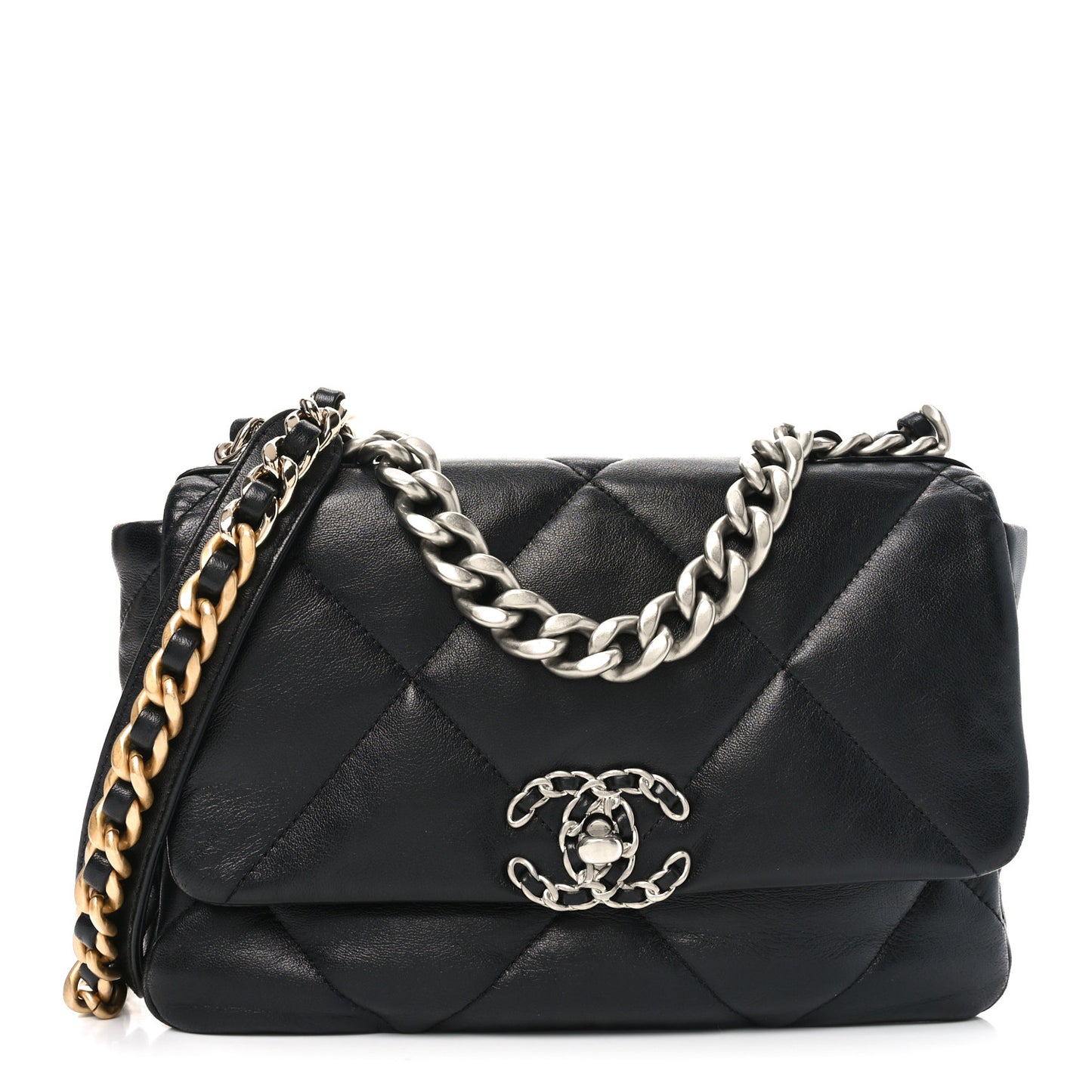 Lambskin Quilted Medium Chanel 19 Flap Black