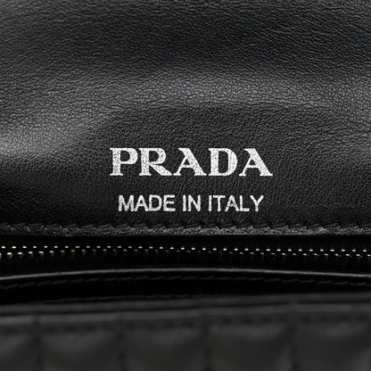Prada Soft Calfskin Impunture Diagramme Medium Chain Flap Shoulder Bag Black 6 of 11