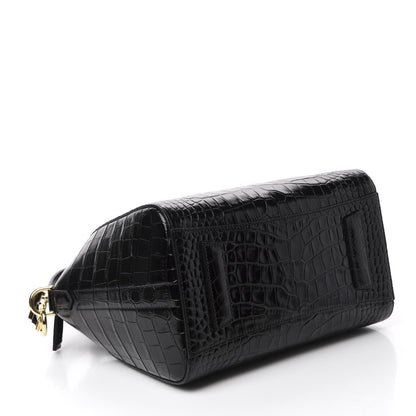 Givenchy Calfskin Crocodile Embossed Small Antigona Black 5 of 11