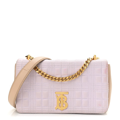 Burberry Lambskin Quilted Small Lola Bag Pale Thistle Soft Fawn 1 of 19