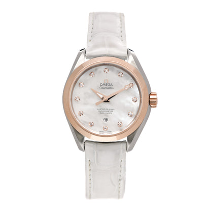 Omega Stainless Steel 18K Sedna Gold Diamond Mother of Pearl 34mm Seamaster Aqua Terra Co-Axial Chronometer Automatic Watch 231.23.34.20.55.001 1 of 5