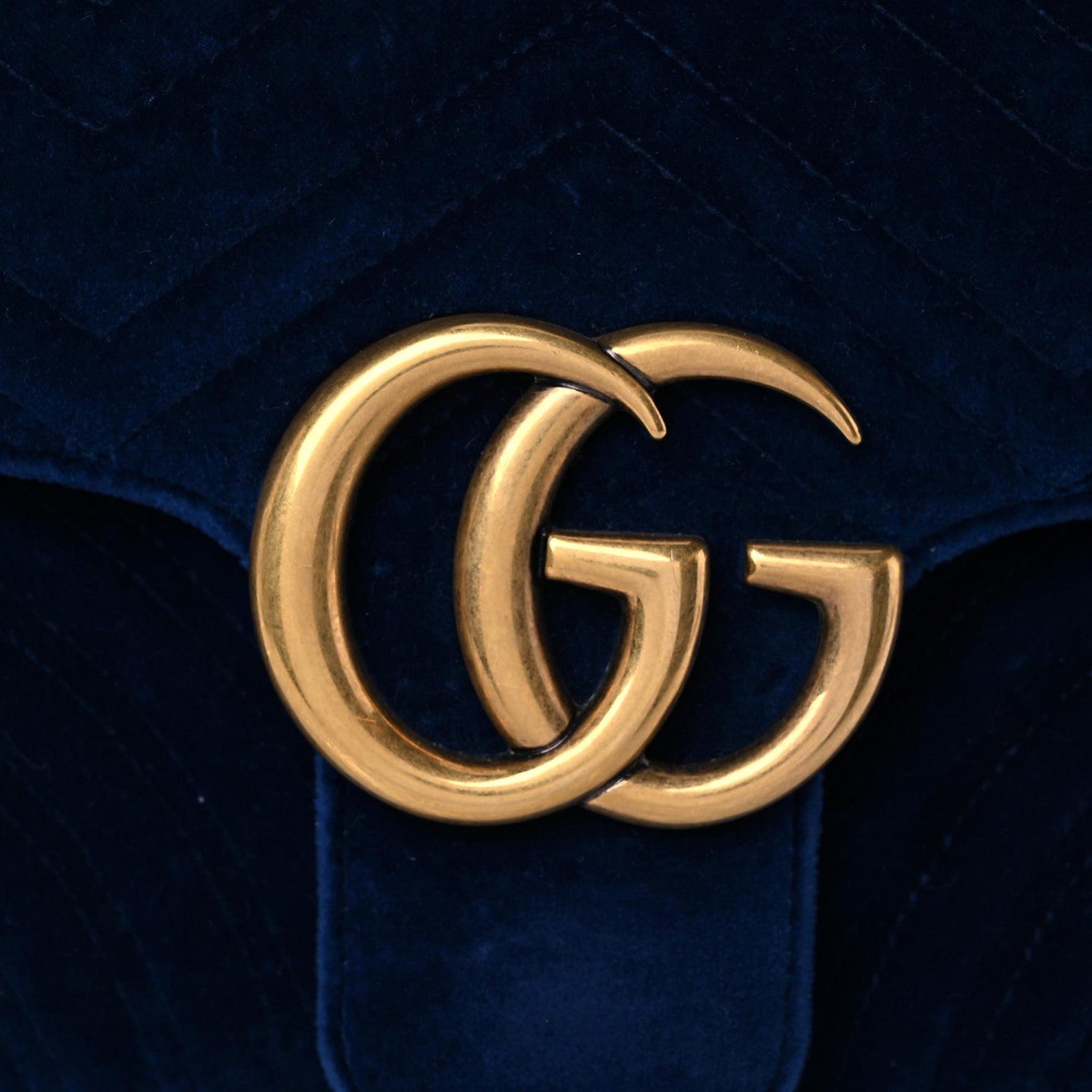 Gucci Velvet Matelasse Medium GG Marmont Shoulder Bag Cobalt Blue 18 of 18