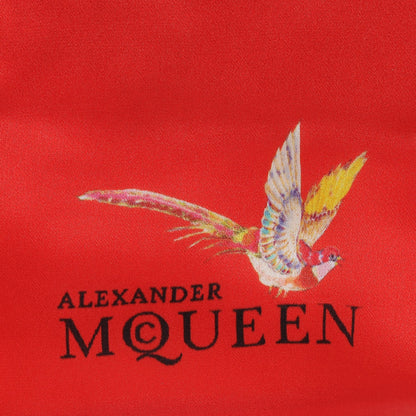 Alexander McQueen Silk Wool Bird Print Scarf Red 4 of 6