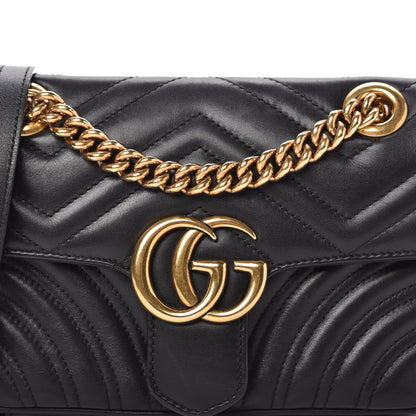 Gucci Calfskin Matelasse Mini GG Marmont Shoulder Bag Black 10 of 10