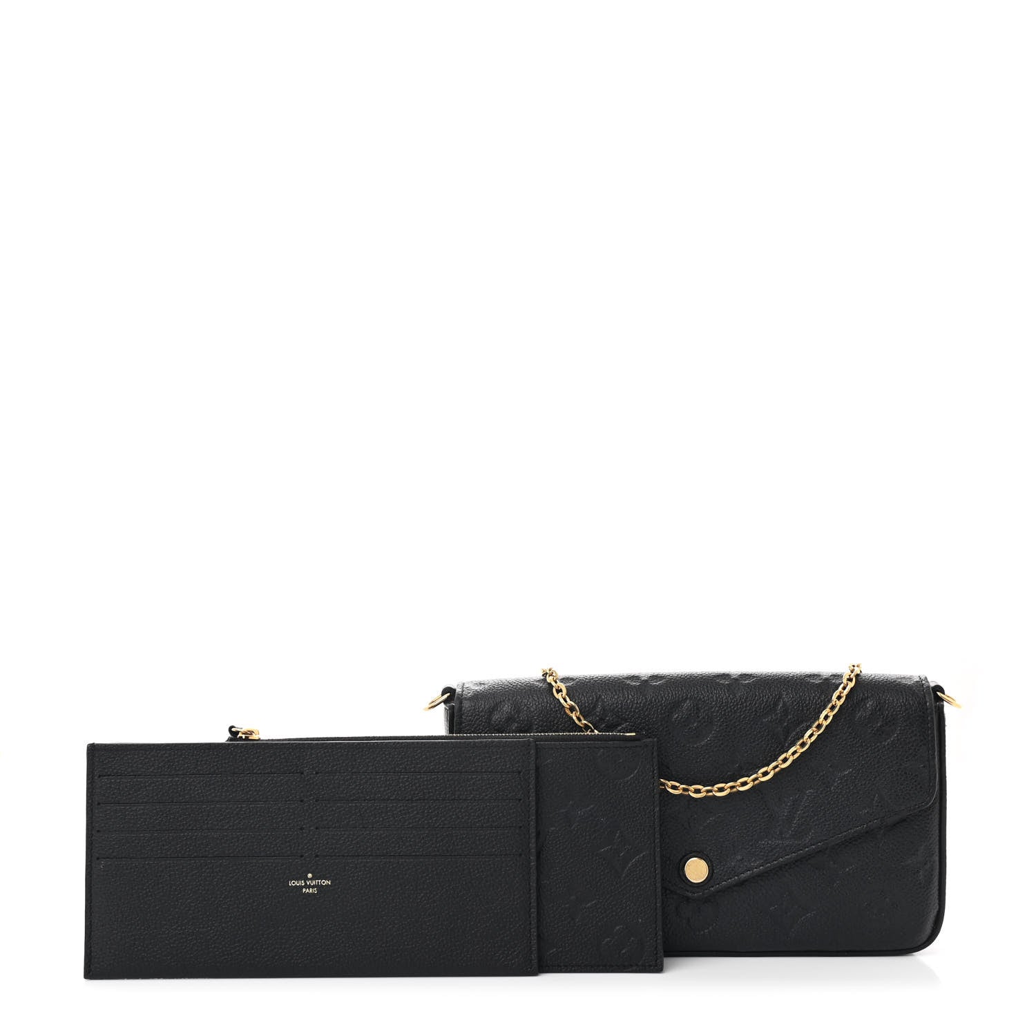 Louis Vuitton Empreinte Pochette Felicie Chain Wallet Black 3 of 14