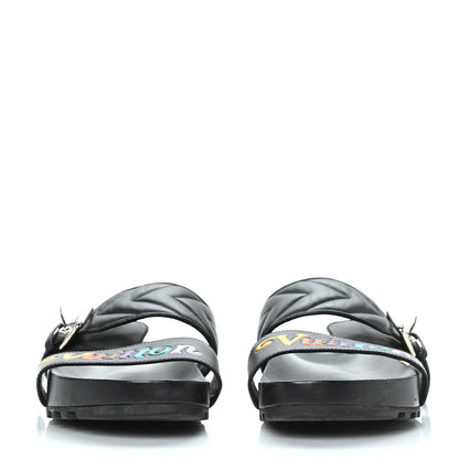 Louis Vuitton Calfskin New Wave Bom Dia Mule Sandals 40 Black 2 of 8