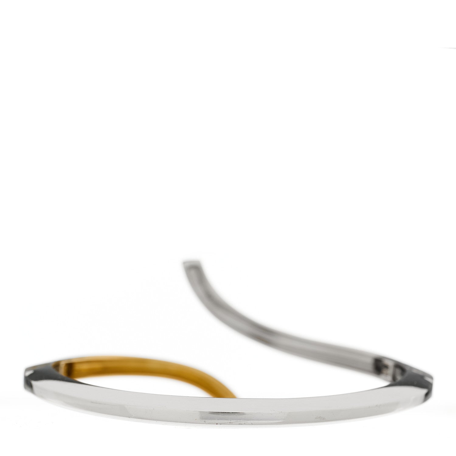 Damiani 18K White Yellow Gold Diamond Eden Bangle Bracelet 2 of 5