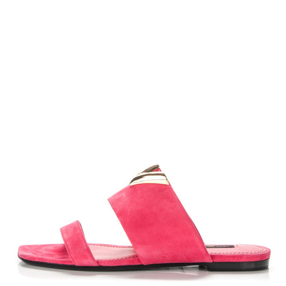 Louis Vuitton Suede Bayfront Flat Mules 38 Framboise 1 of 8
