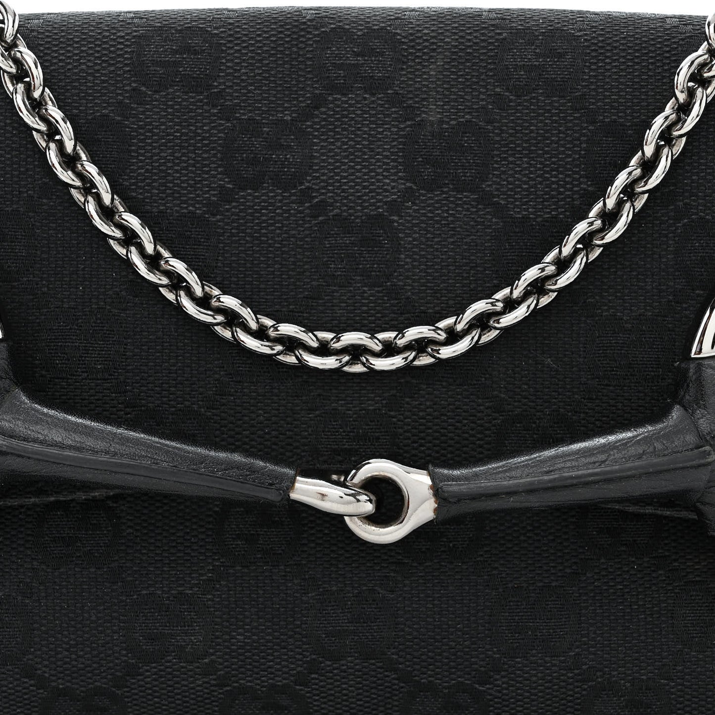 Monogram Horsebit Chain Clutch Black