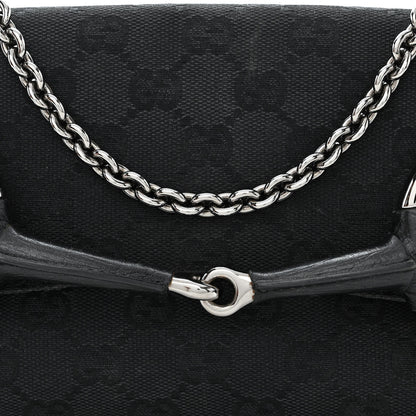 Gucci Monogram Horsebit Chain Clutch Black 8 of 11