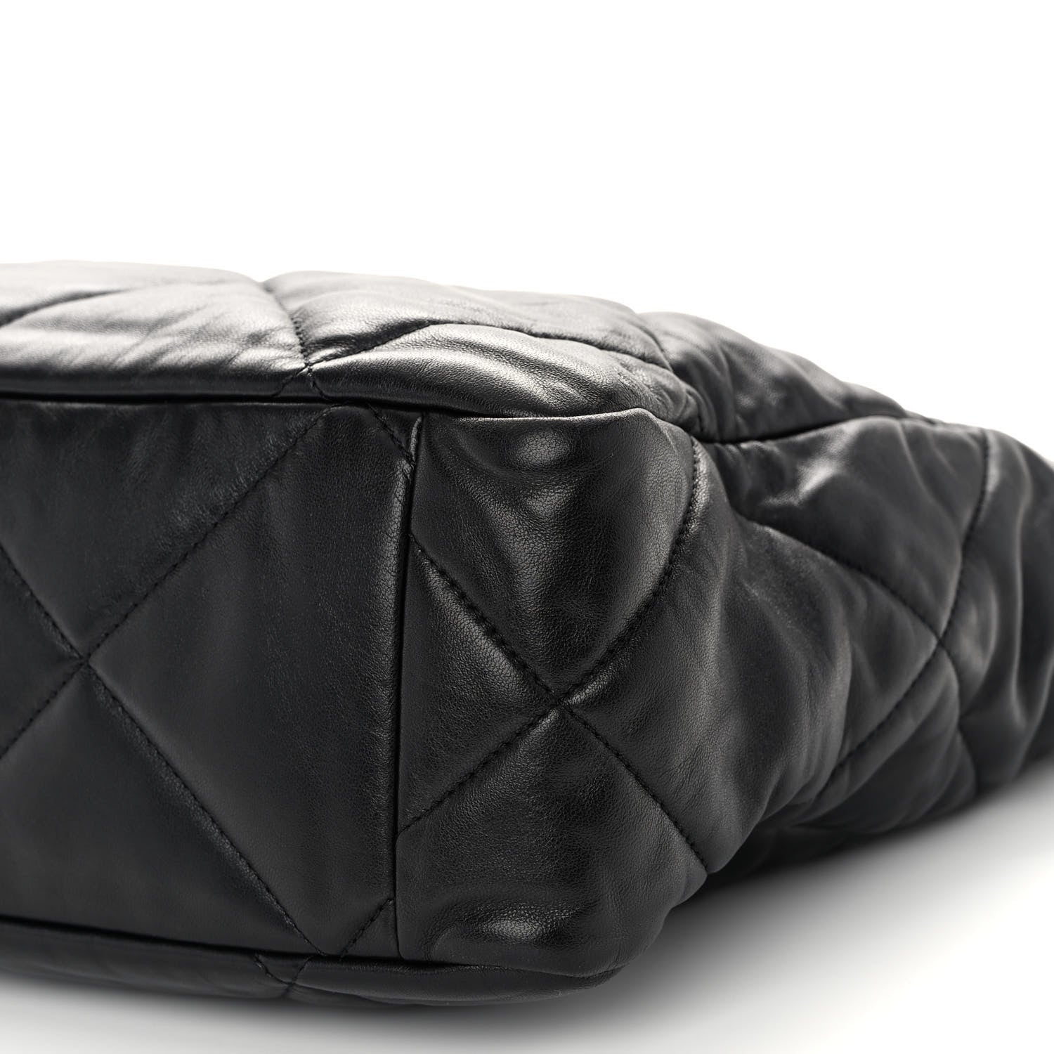 Chanel Lambskin Quilted Chanel 19 East West Shopping Bag Black 10 of 10