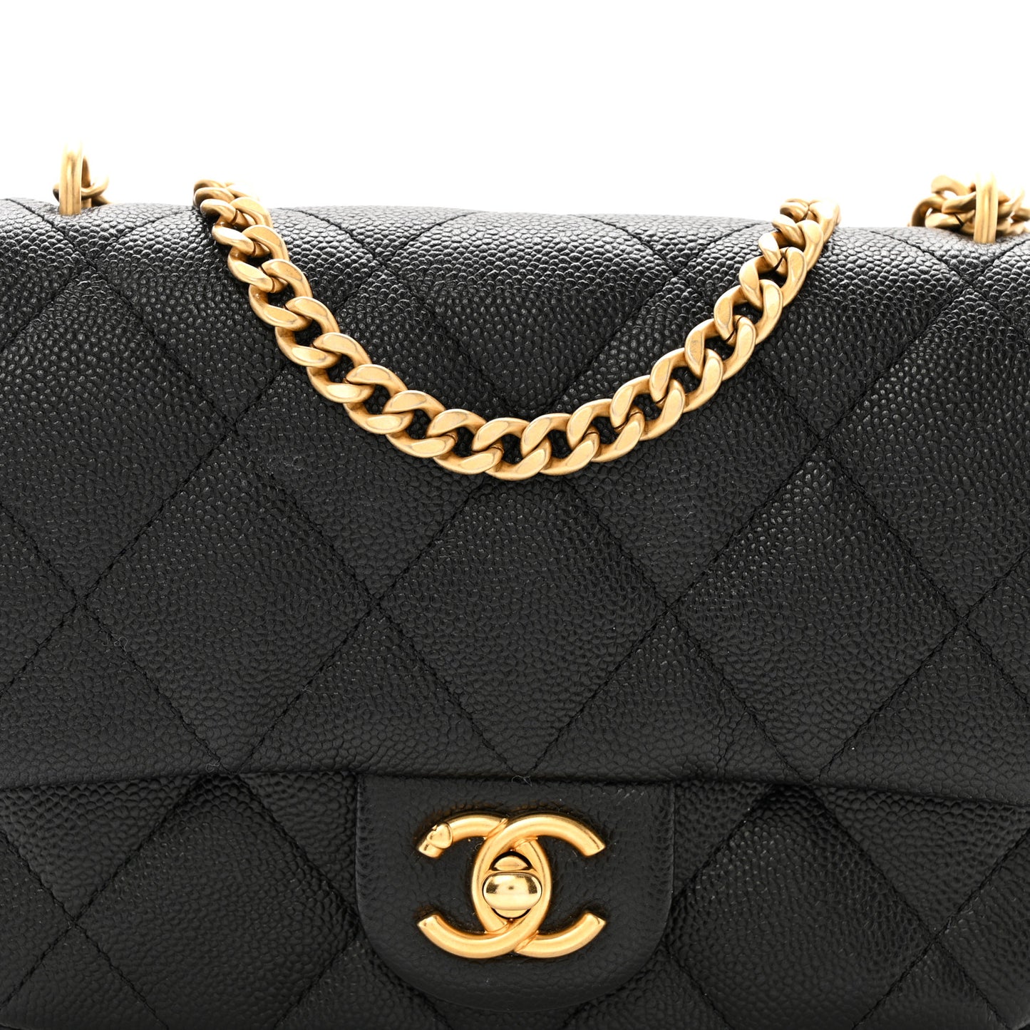 Caviar Quilted Mini Sweetheart Flap Black