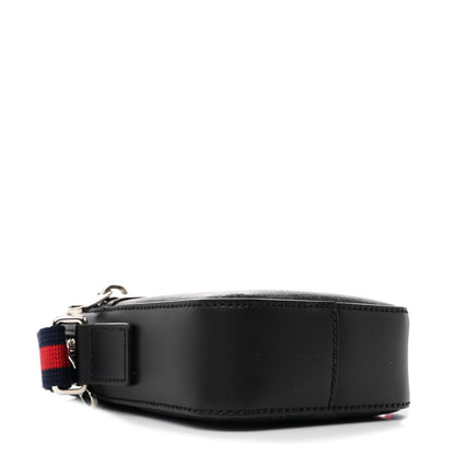 Gucci GG Supreme Monogram Appia Calfskin Web Small Camera Messenger Bag Black Grey 4 of 10