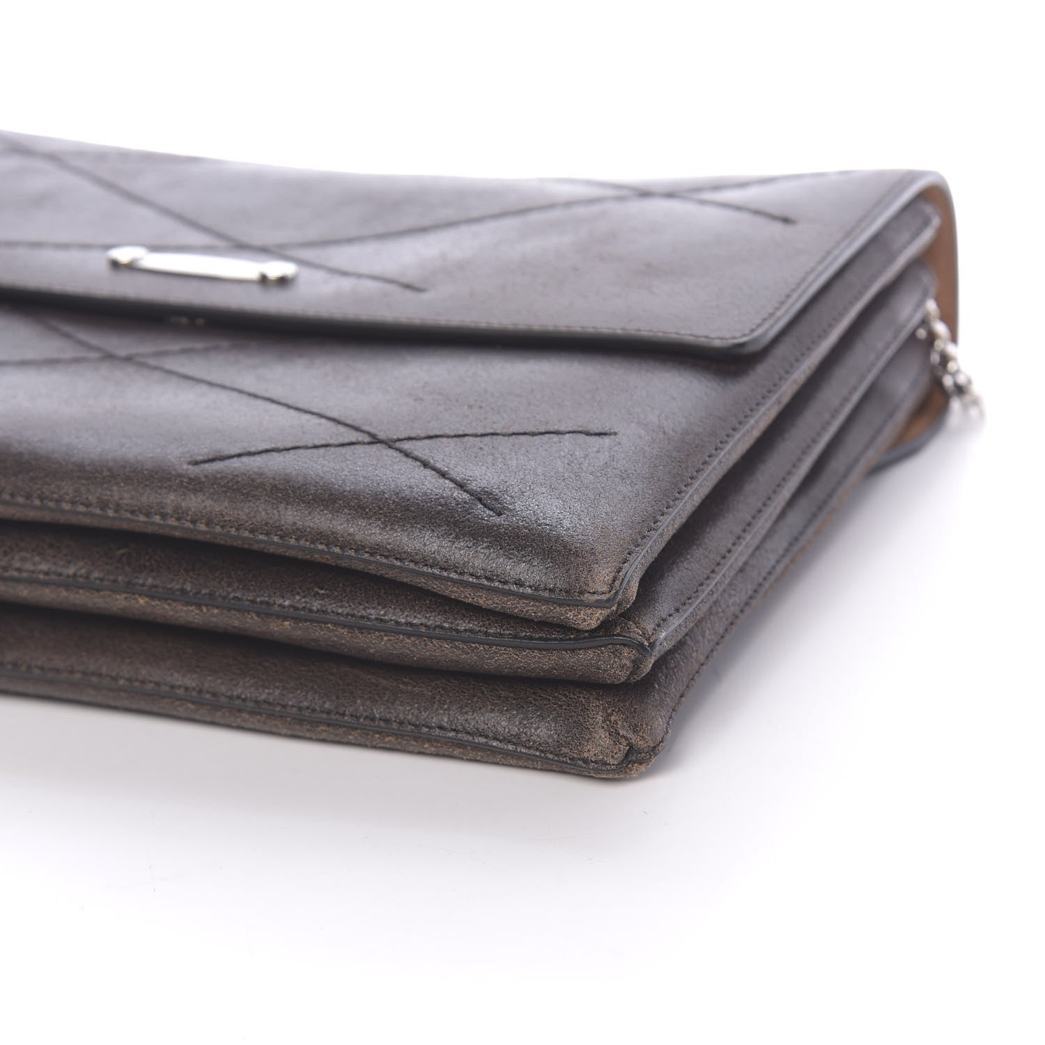 Lanvin Laminated Calfskin Medium Sugar Flap Shoulder Bag Brown 8 of 9