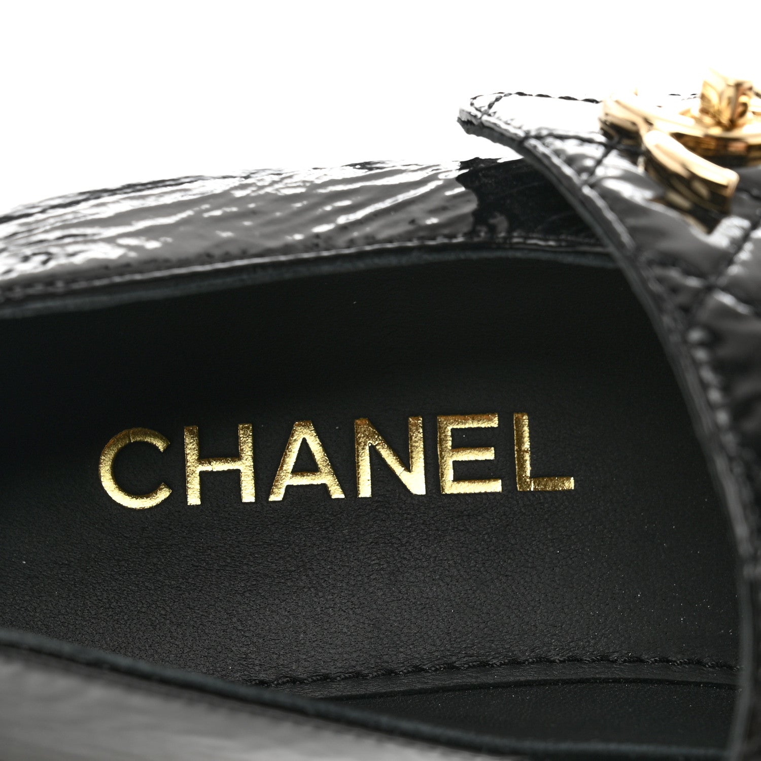 Chanel Patent Goatskin Cap Toe Mary Janes 38 Black 7 of 8