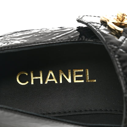 Chanel Patent Goatskin Cap Toe Mary Janes 38 Black 7 of 8