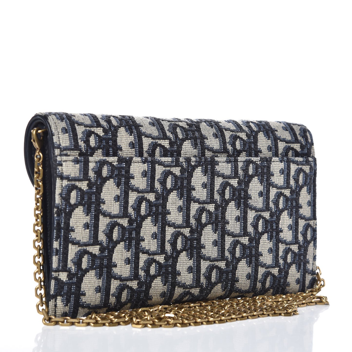 Oblique Saddle Chain Wallet Blue