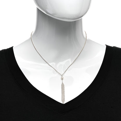 Tiffany Sterling Silver Pearl Elsa Peretti Mesh Pendant Necklace 2 of 4