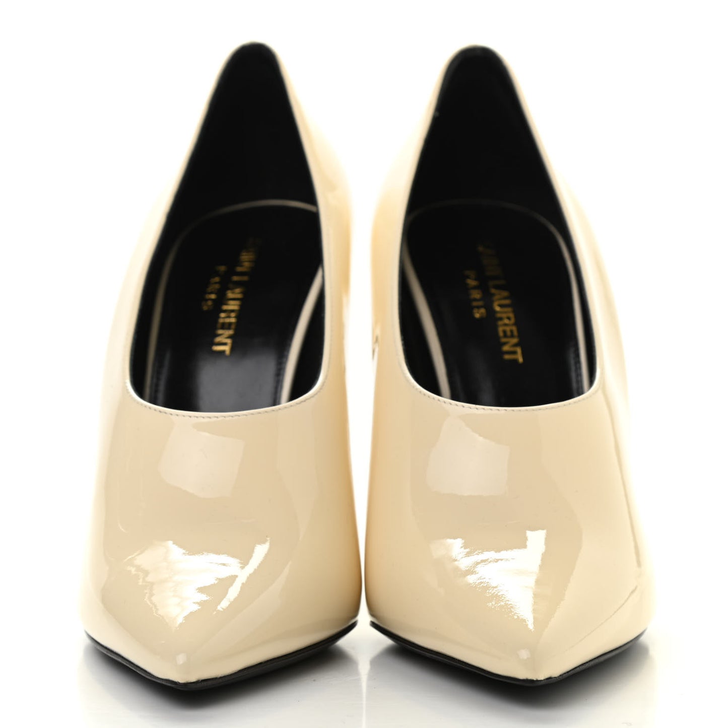 Patent Calfskin Teddy High Vamp 105 Pumps 38 Porcellana