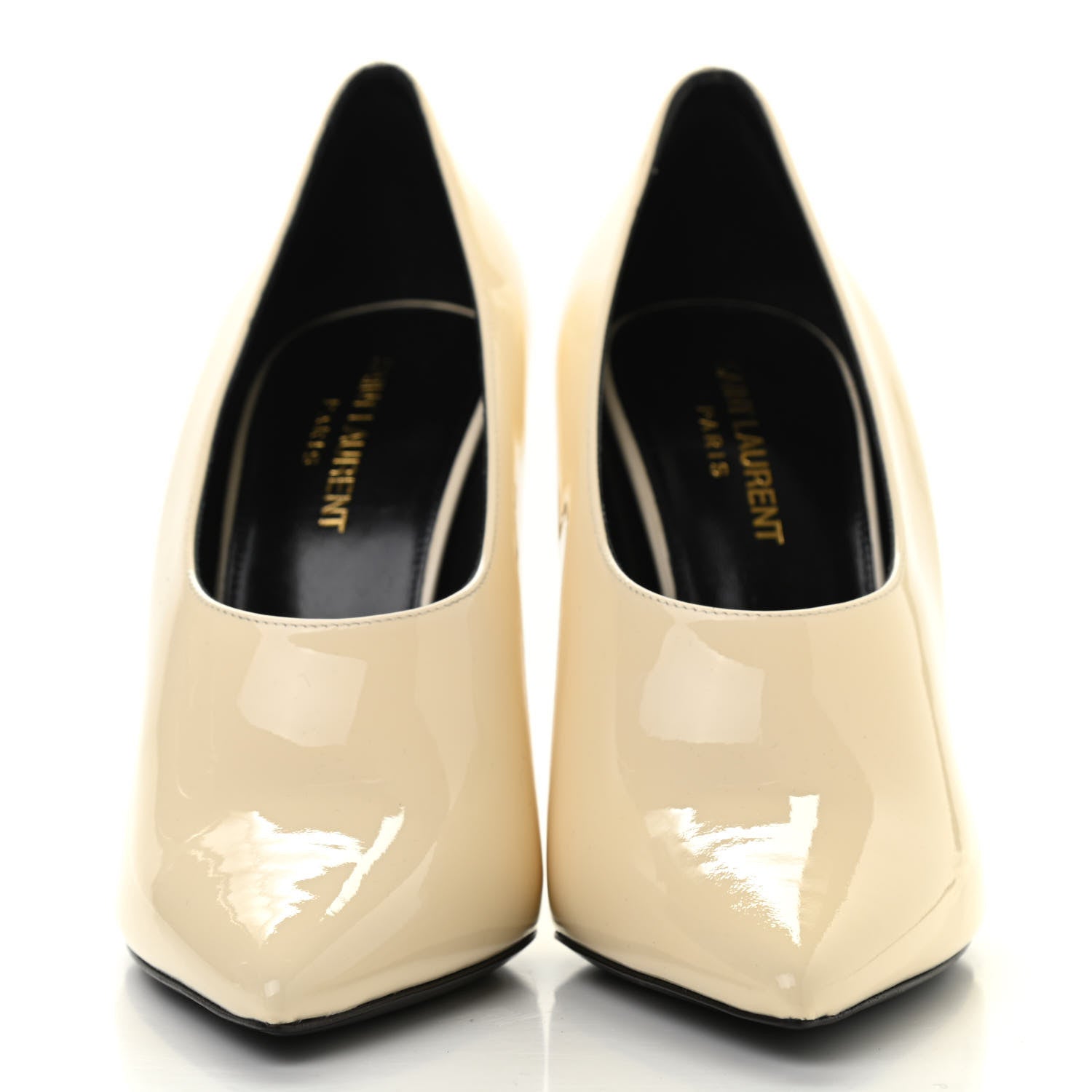 Saint Laurent Patent Calfskin Teddy High Vamp 105 Pumps 38 Porcellana 2 of 8