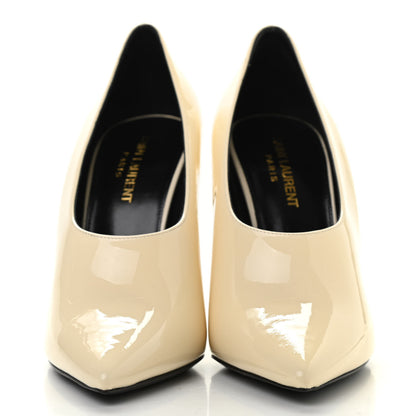 Saint Laurent Patent Calfskin Teddy High Vamp 105 Pumps 38 Porcellana 2 of 8