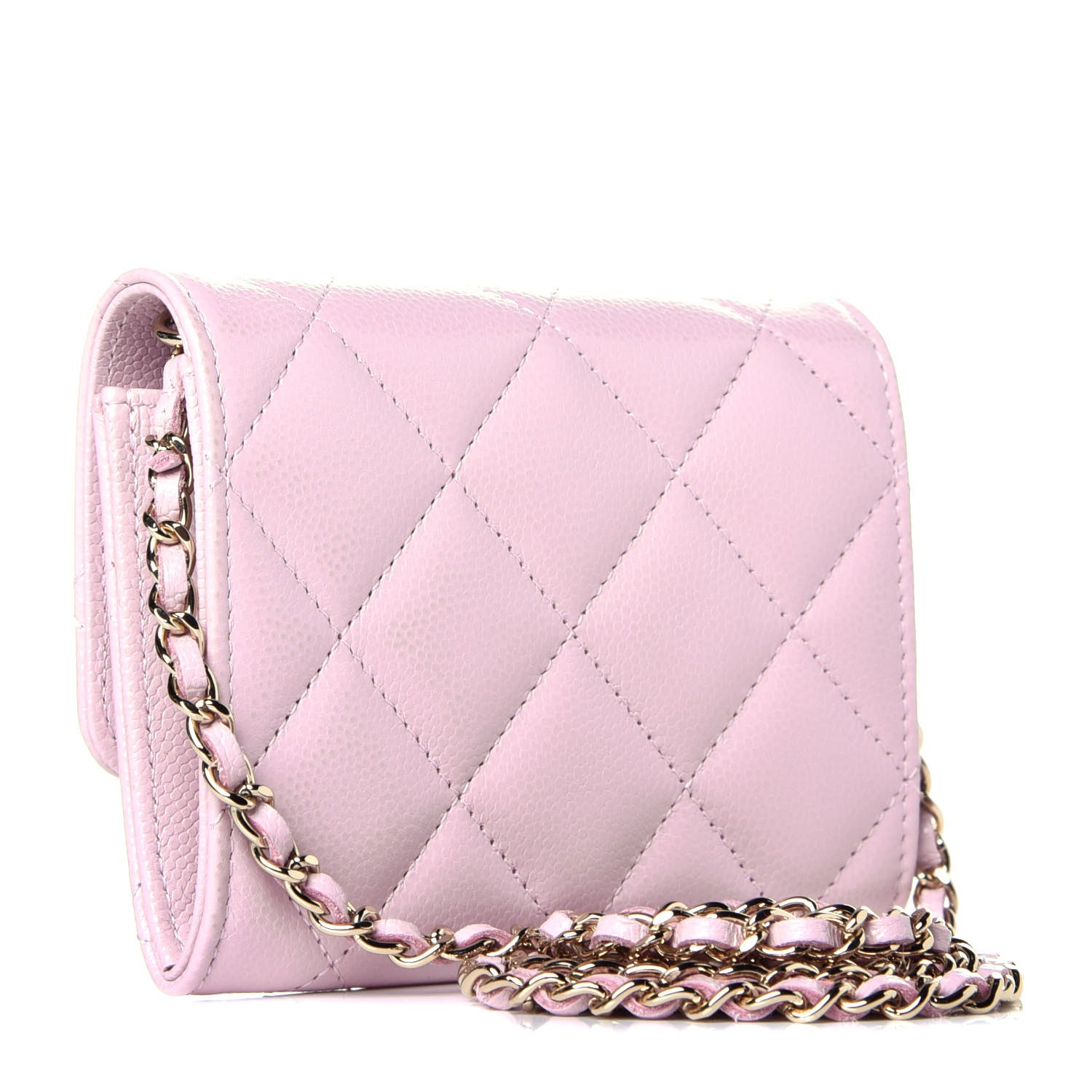 Chanel Caviar Quilted Coco Candy Card Holder On Chain Light Pink 3 of 9