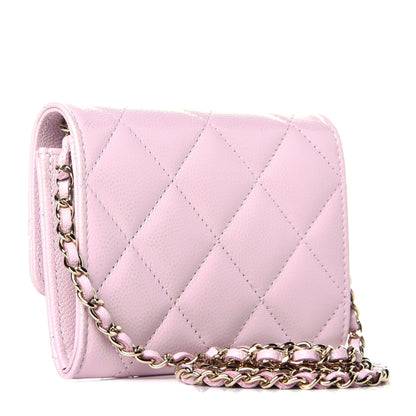 Chanel Caviar Quilted Coco Candy Card Holder On Chain Light Pink 3 of 9