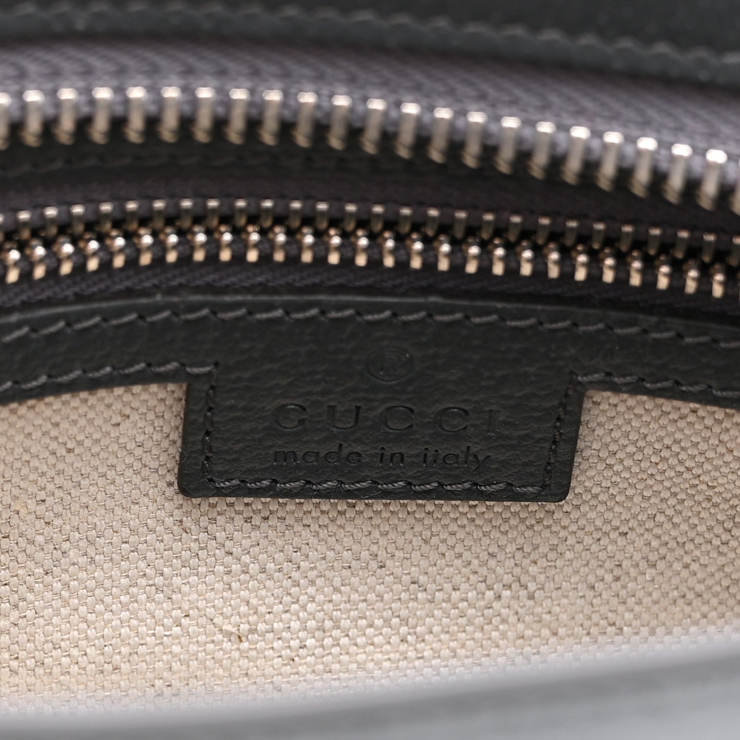 GG Supreme Monogram Textured Dollar Calfskin Web Small Ophidia Shoulder Bag  Grey Black Graphite Grey