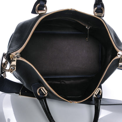 Chloe Smooth Calfskin Snakeskin Medium Baylee Tote Black 5 of 6