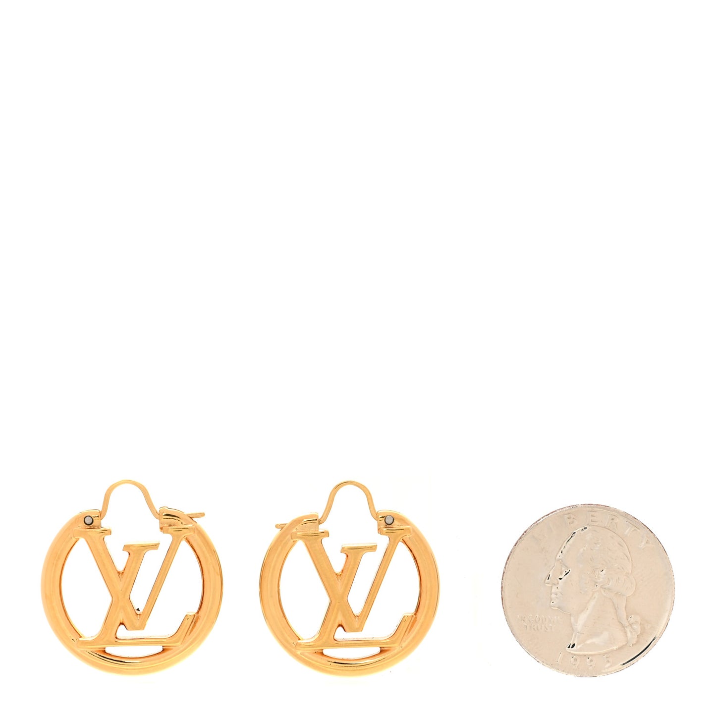 Metal Small Louise Hoop Earrings Gold