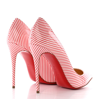 Christian Louboutin Patent Pigalle Follies Stripes 100 Pumps 39 Smoothie White 4 of 13