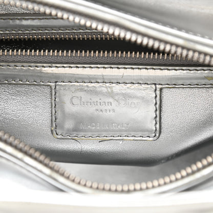 Christian Dior Metallic Patent Calfskin Medium Lady Dior Silver 6 of 11