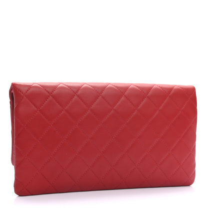 Chanel Lambskin Quilted CC Beauty Clutch Red 4 of 10
