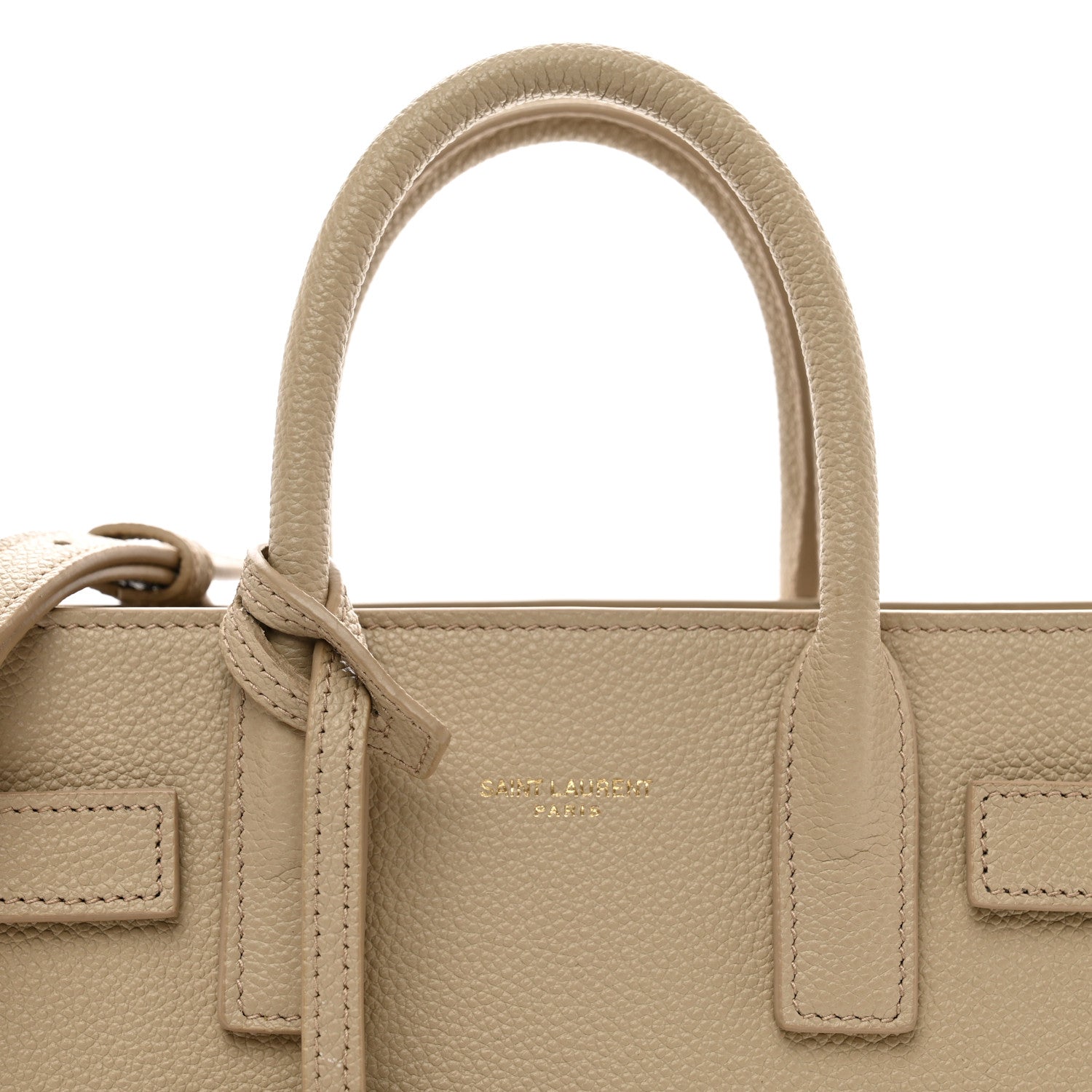 Saint Laurent Grained Calfskin Nano Sac De Jour Sea Salt 5 of 12