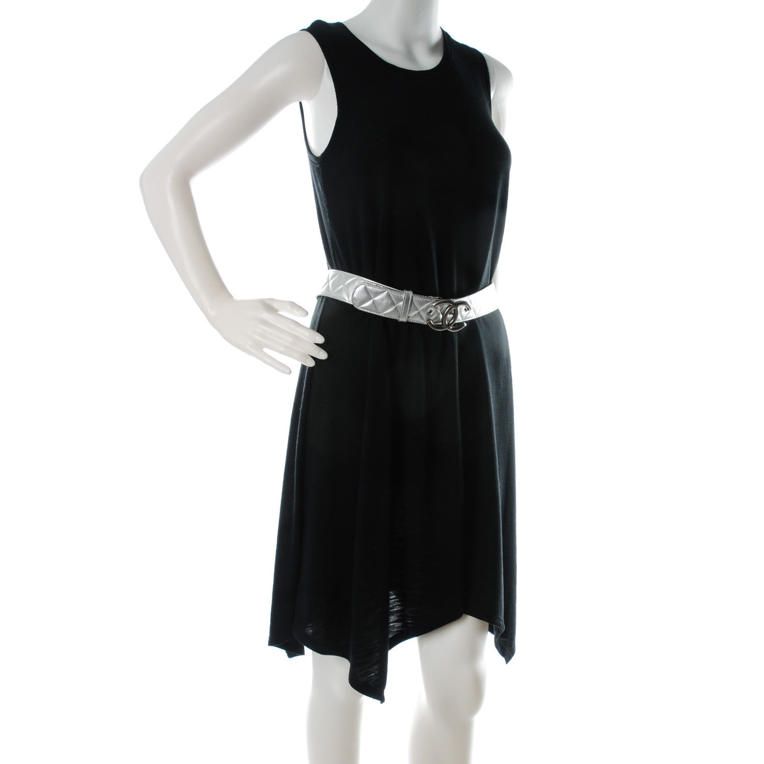 Chanel Metallic Lambskin Quilted CC Belt 90 36 Silver 2 of 8