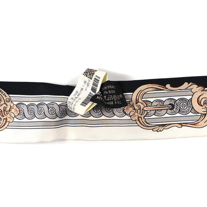 Hermes Silk Bride De Cour Twilly Black White Or Rose 3 of 3
