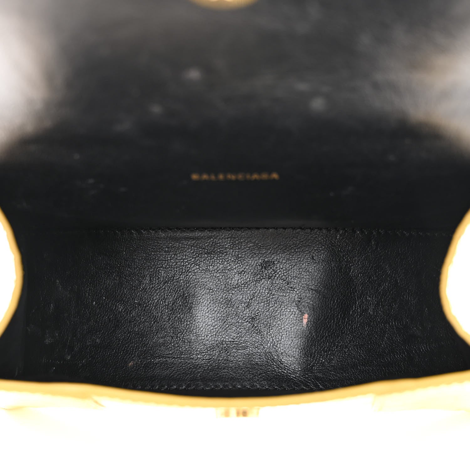 Balenciaga Metallic Calfskin Crocodile Embossed Hourglass Top Handle Bag XS Gold 5 of 12