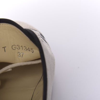 Chanel Cotton Lace Up Espadrilles 37 Light Beige 8 of 9