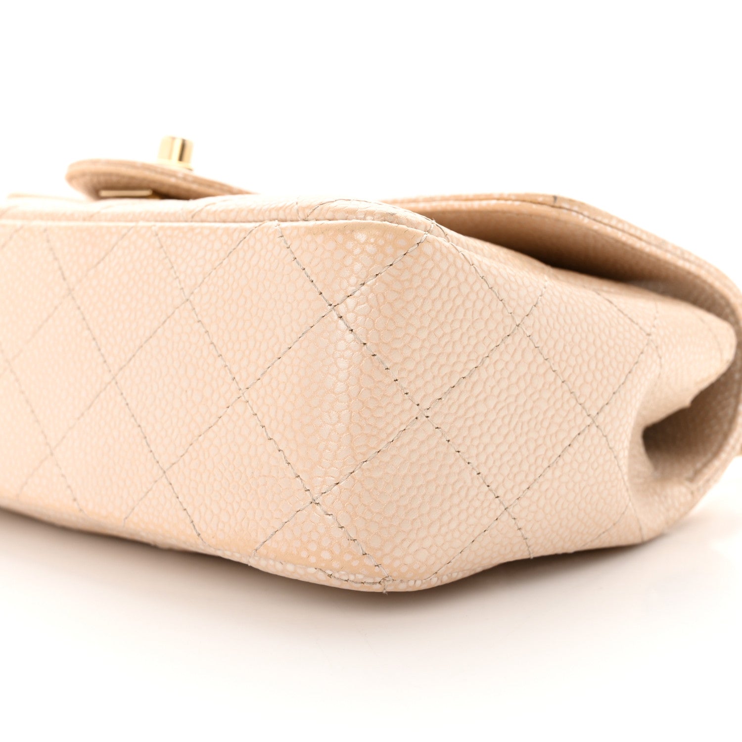 Chanel Pearly Caviar Quilted Mini Rectangular Flap Beige 9 of 26