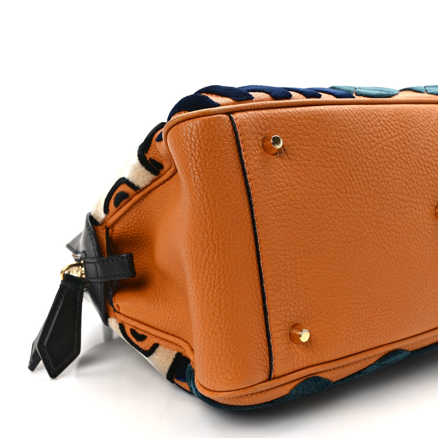 Burberry Calfskin Velvet Medium Milverton Satchel Copper Orange 10 of 15