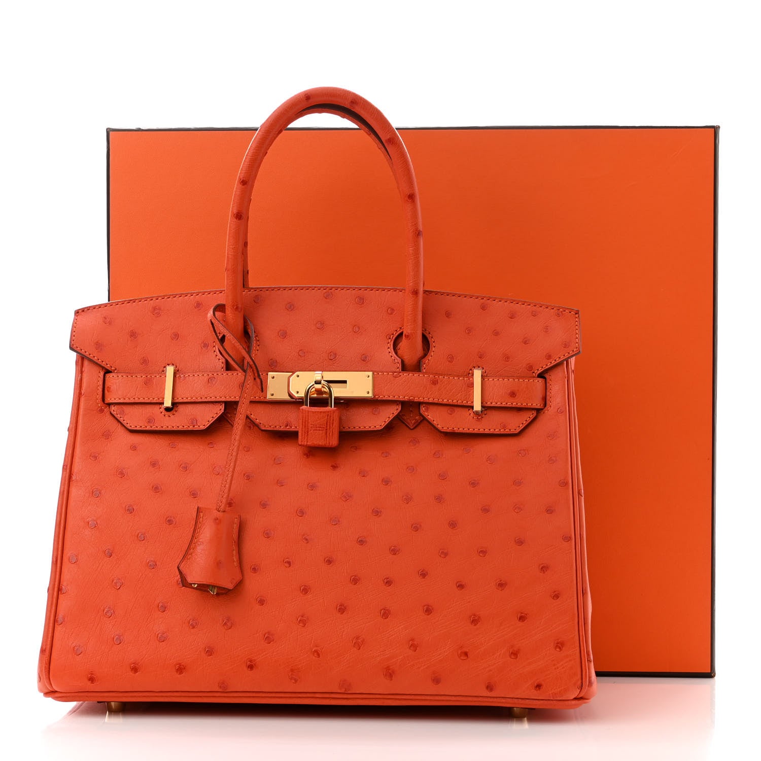 Hermes Ostrich Birkin 30 Orange 11 of 11
