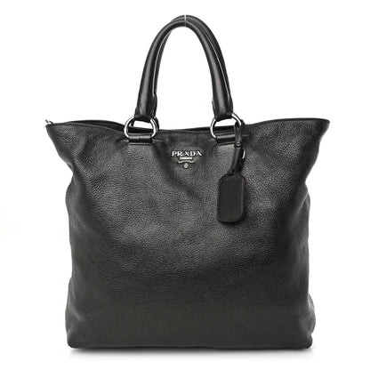 Prada Vitello Daino Shopping Tote Piombo Mordore 1 of 12