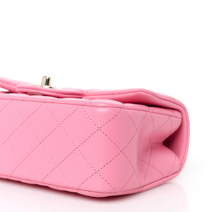 Chanel Lambskin Quilted Mini Top Handle Rectangular Flap Pink 11 of 12