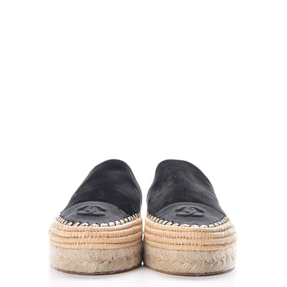 Chanel Suede Grosgrain CC Espadrilles 41 Black 2 of 8