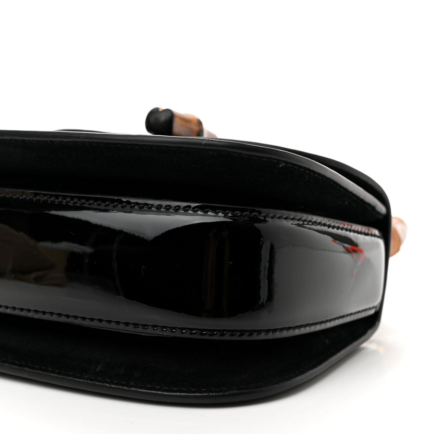 Patent Crystal Mini Bamboo 1947 Top Handle Chain Bag Black